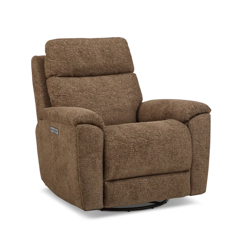 Power Swivel Gliding Recliner with Power Headrest & Lumbar