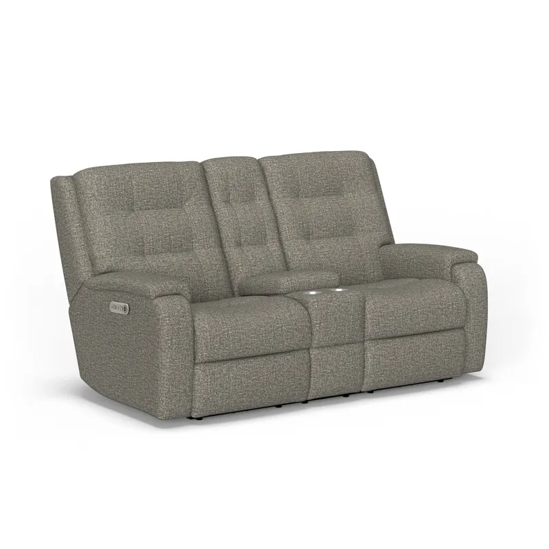 Power Reclining Loveseat with Console & Power Headrests & Lumbar