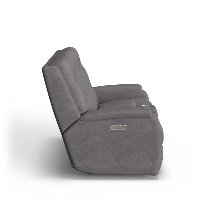 Power Reclining Loveseat with Console & Power Headrests & Lumbar