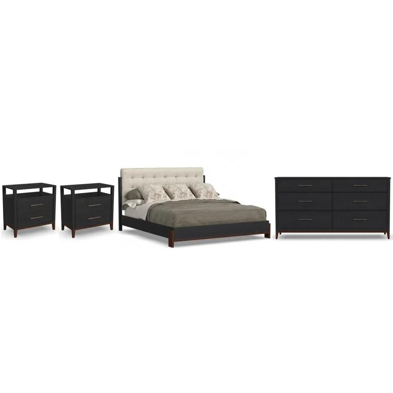 Waterfall 4 PC Upholstered Bedroom Set