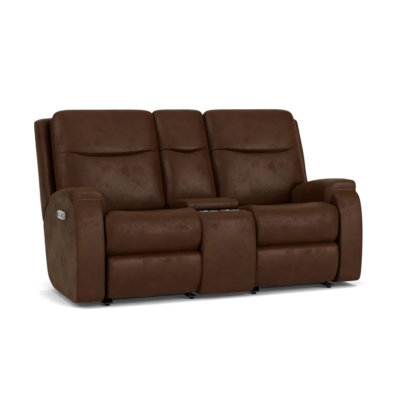 Power Reclining Loveseat with Console & Power Headrests & Lumbar