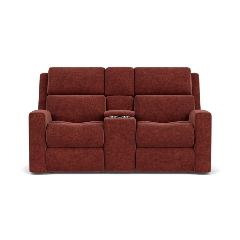 Power Reclining Loveseat with Console & Power Headrests & Lumbar