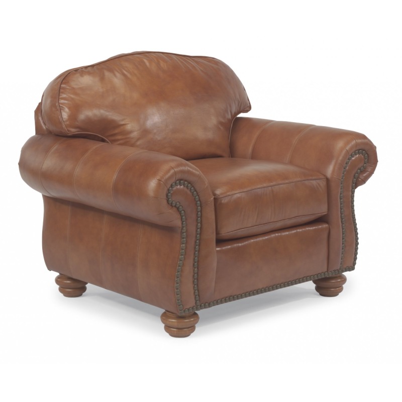 Bexley Leather Chair with Nailhead Trim 364810 by Flexsteel Furniture