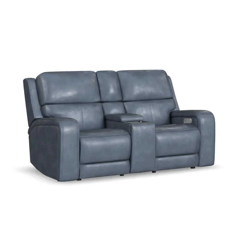 Power Reclining Loveseat with Console, Power Headrests, Lumbar, Heat & Massage