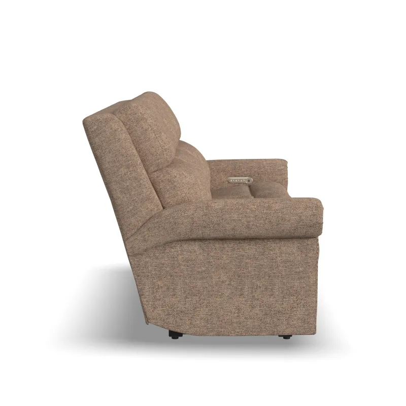 Power Reclining Sofa with Console, Power Headrest, & Lumbar