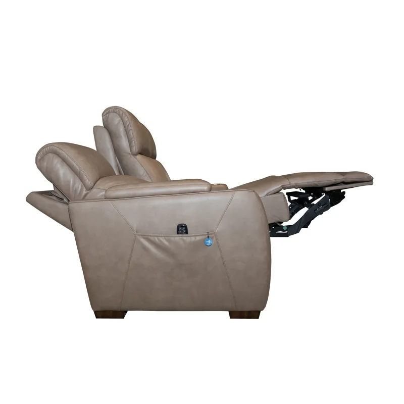 Power Reclining Sofa with Console, Power Headrest, Lumbar, Heat, Massage & Pulse