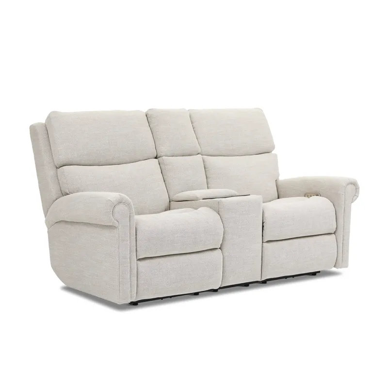 Power Reclining Loveseat with Console, Power Headrest, & Lumbar