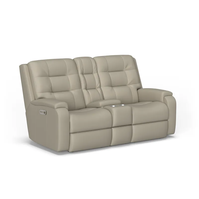 Power Reclining Loveseat with Console & Power Headrests