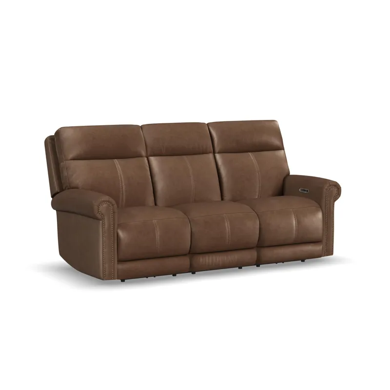 Power Reclining Sofa with Console, Power Headrest & Lumbar
