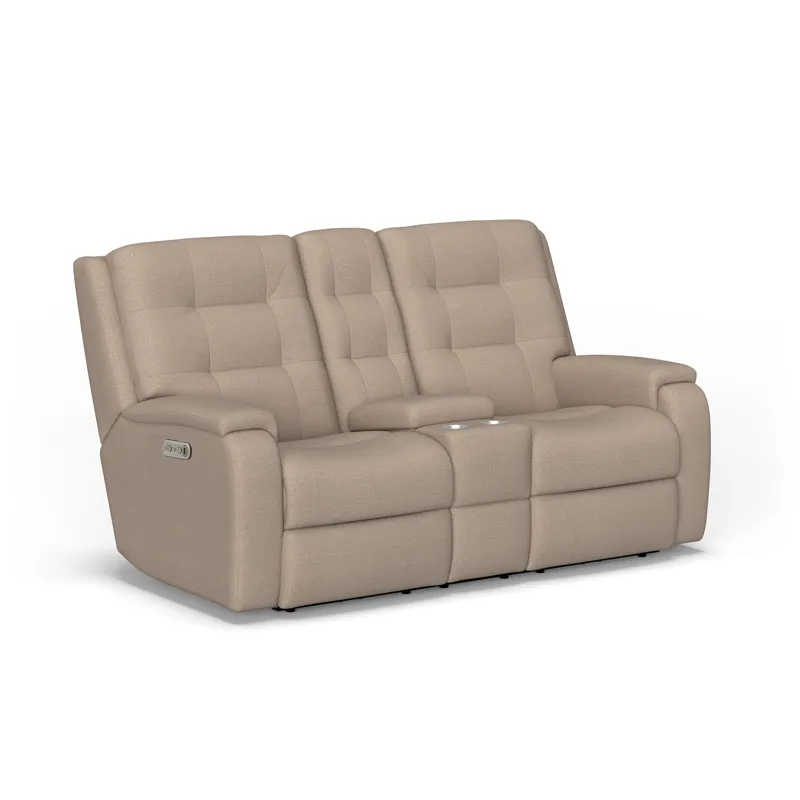 Power Reclining Loveseat with Console & Power Headrests & Lumbar