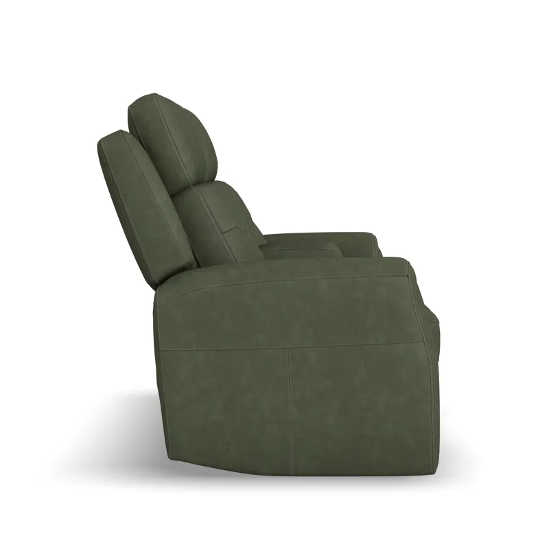 Power Reclining Loveseat with Console, Power Headrest, Lumbar, Heat & Massage