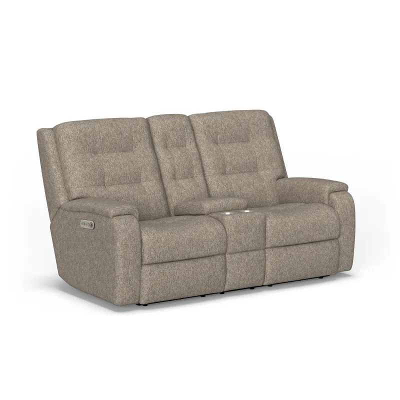 Power Reclining Loveseat with Console & Power Headrests & Lumbar