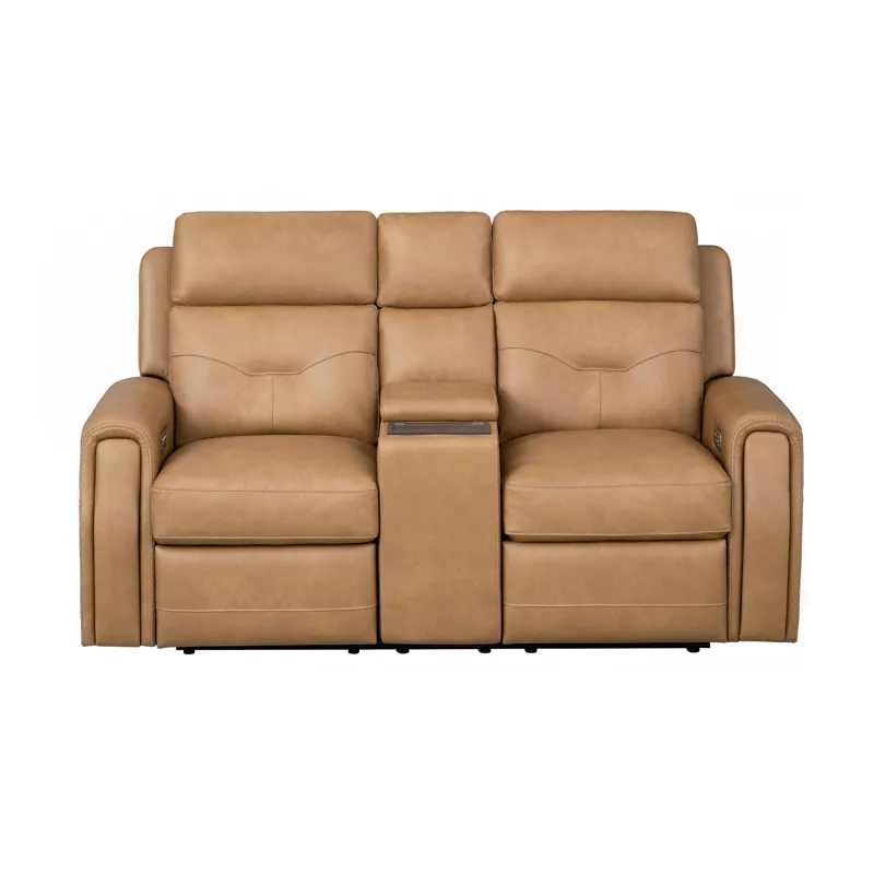 Power Reclining Loveseat with Console, Power Headrest, Lumbar, Heat & Massage