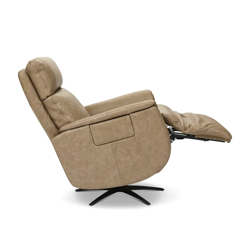 Cove Power Swivel Recliner with Power Headrest, Lumbar, Heat, & Massage
