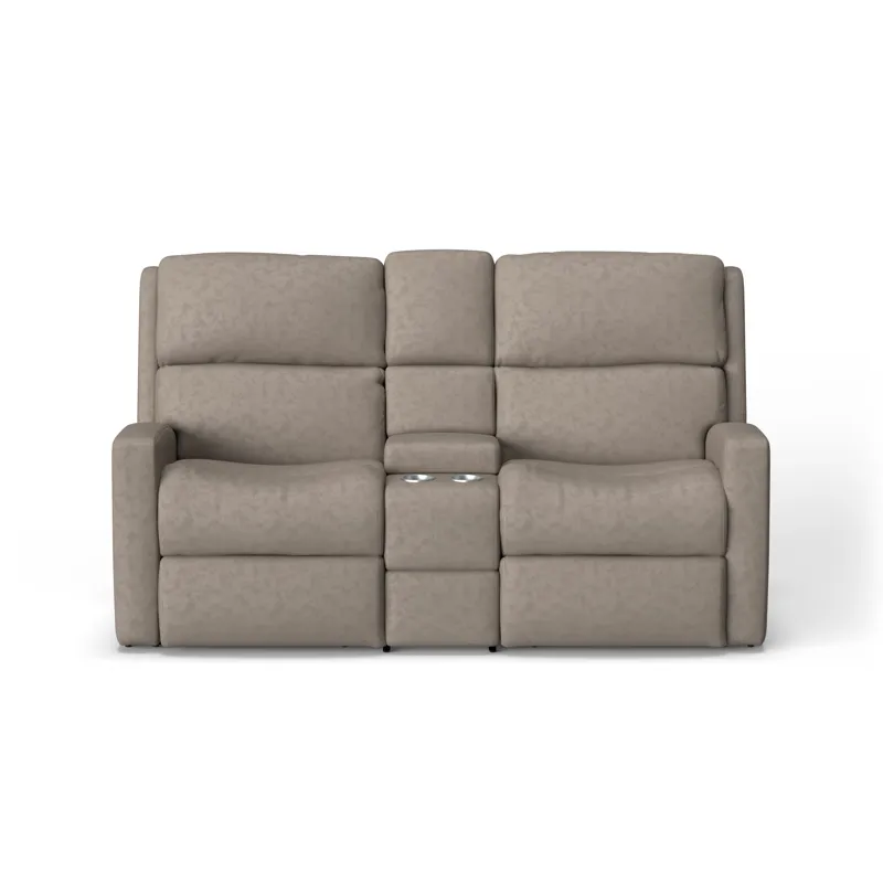 Power Reclining Loveseat with Console & Power Headrests
