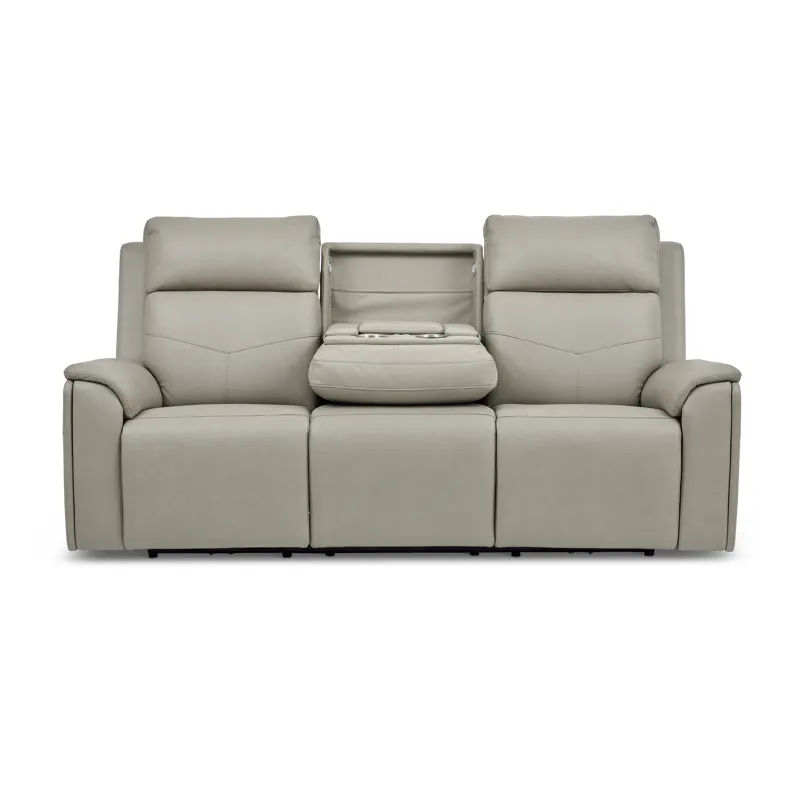 Power Reclining Sofa with Console, Power Headrest, Lumbar, Heat & Massage