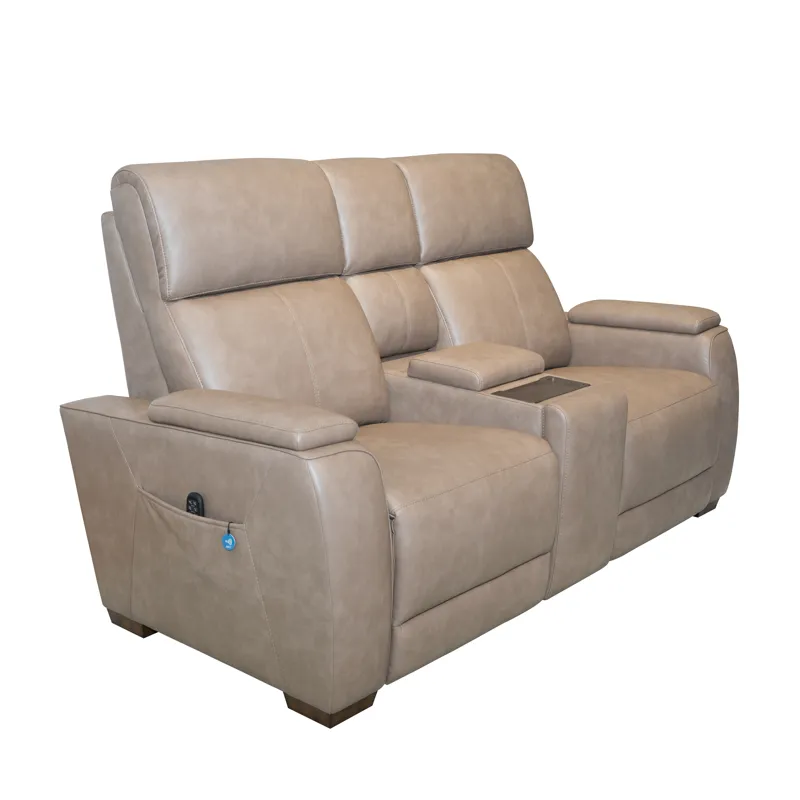Power Reclining Loveseat with Console, Power Headrest, Lumbar, Heat, Massage & Pulse