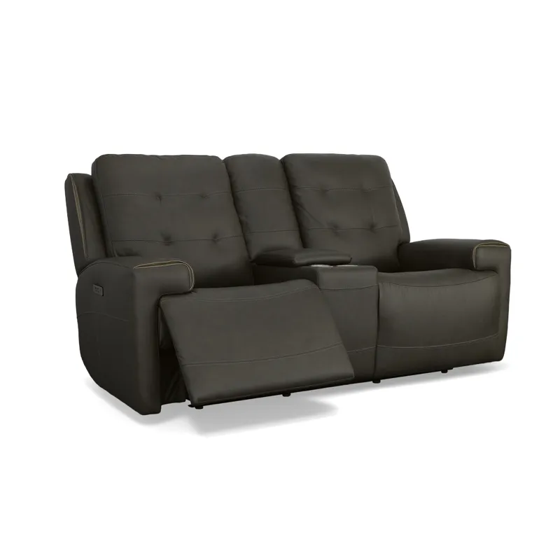 Power Reclining Loveseat with Console & Power Headrests