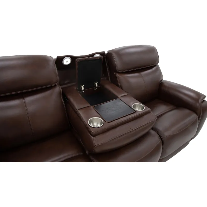 Walker Power Reclining Sofa w/ Console, Power Headrest &amp; Lumbar