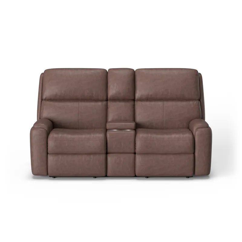 Power Reclining Loveseat with Console & Power Headrests