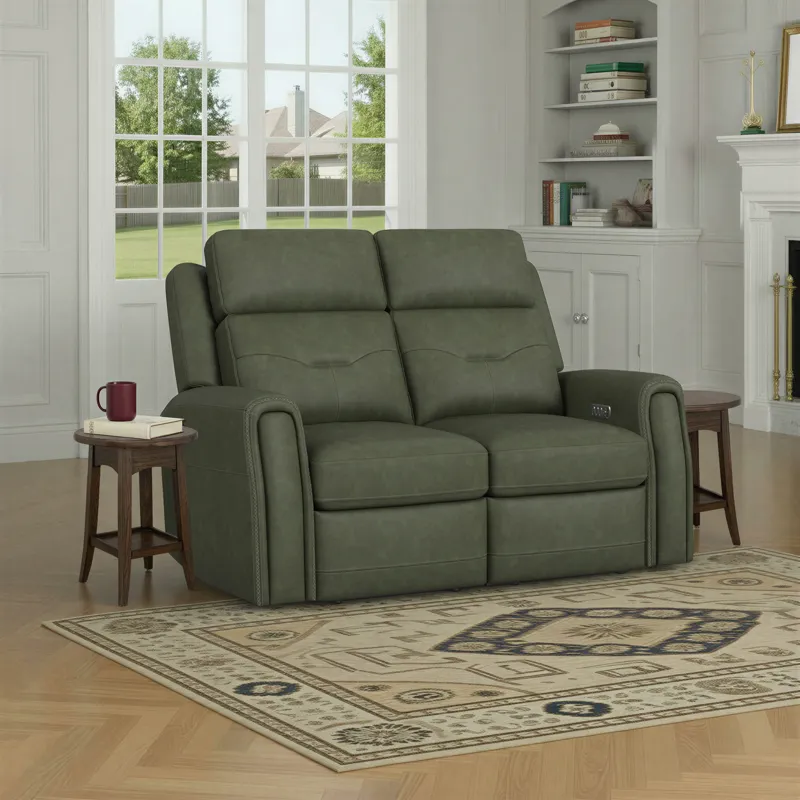 Power Reclining Loveseat with Power Headrest, Lumbar, Heat & Massage