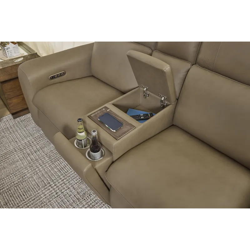 Power Reclining Loveseat with Console, Power Headrest, Lumbar & Pulse