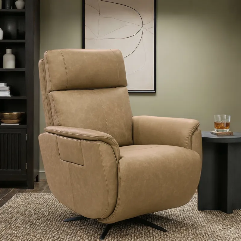 Cove Power Swivel Recliner with Power Headrest, Lumbar, Heat, & Massage