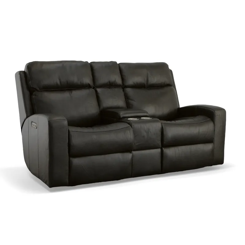 Power Reclining Loveseat with Console & Power Headrests