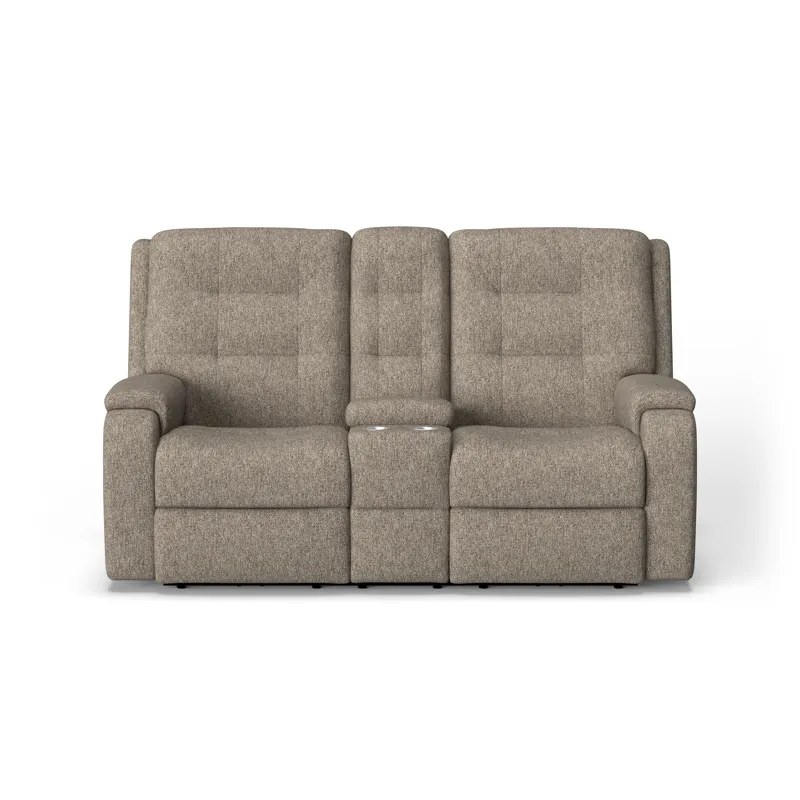 Power Reclining Loveseat with Console & Power Headrests & Lumbar