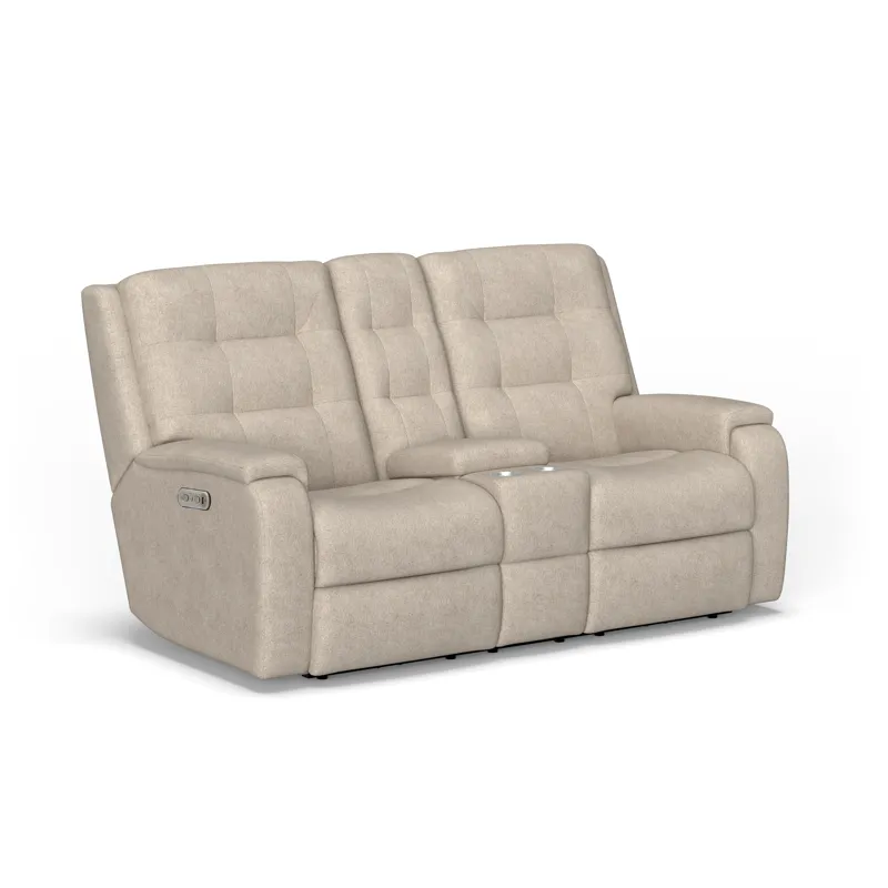 Power Reclining Loveseat with Console & Power Headrests & Lumbar