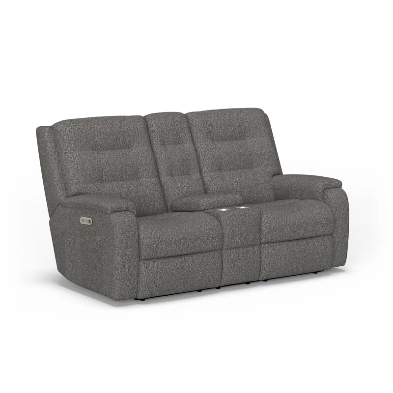 Power Reclining Loveseat with Console & Power Headrests & Lumbar