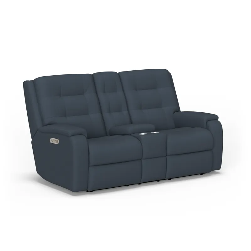 Power Reclining Loveseat with Console & Power Headrests & Lumbar