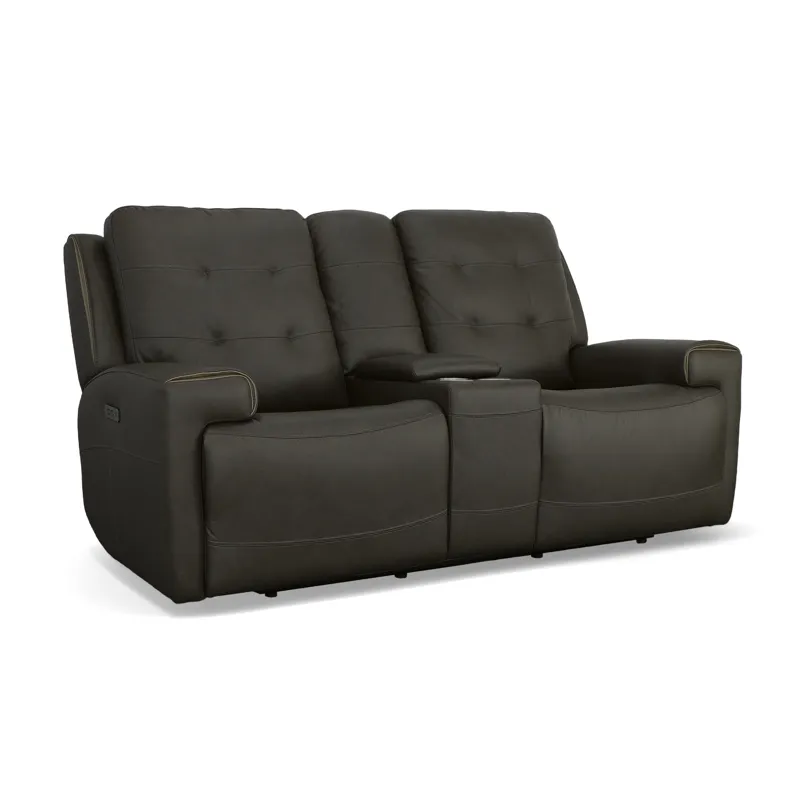Power Reclining Loveseat with Console & Power Headrests