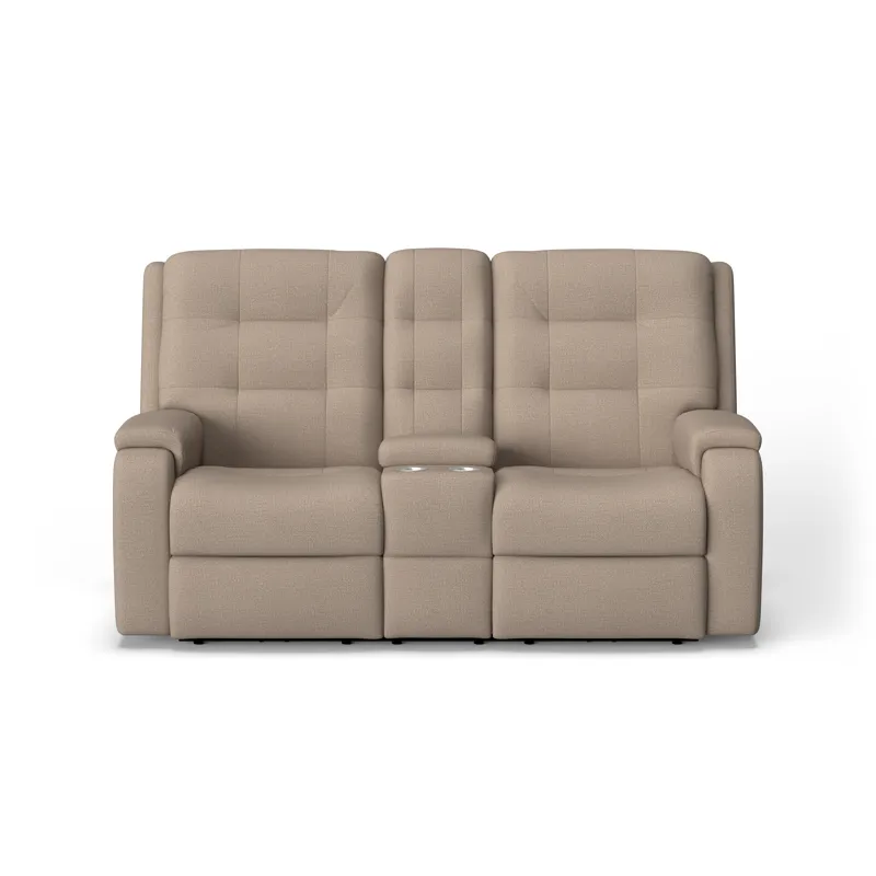 Power Reclining Loveseat with Console & Power Headrests & Lumbar