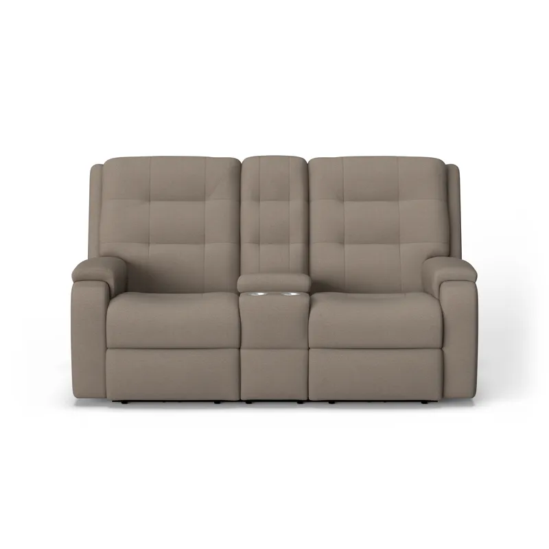 Power Reclining Loveseat with Console & Power Headrests & Lumbar