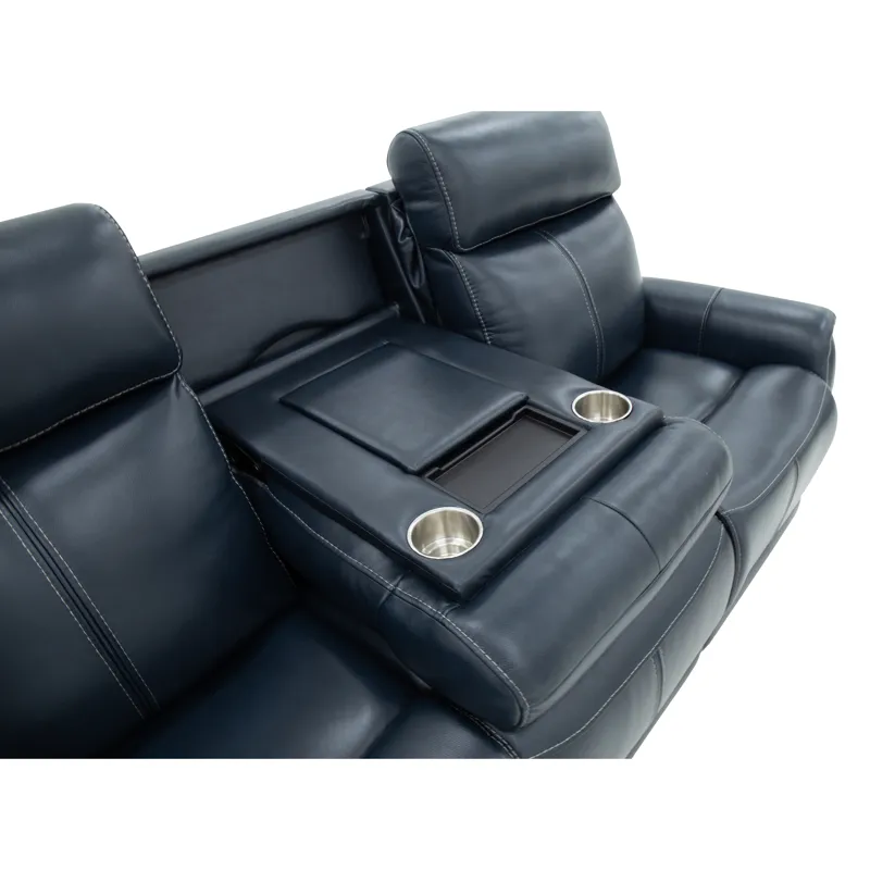 Power Reclining Sofa with Console, Power Headrests & Lumbar