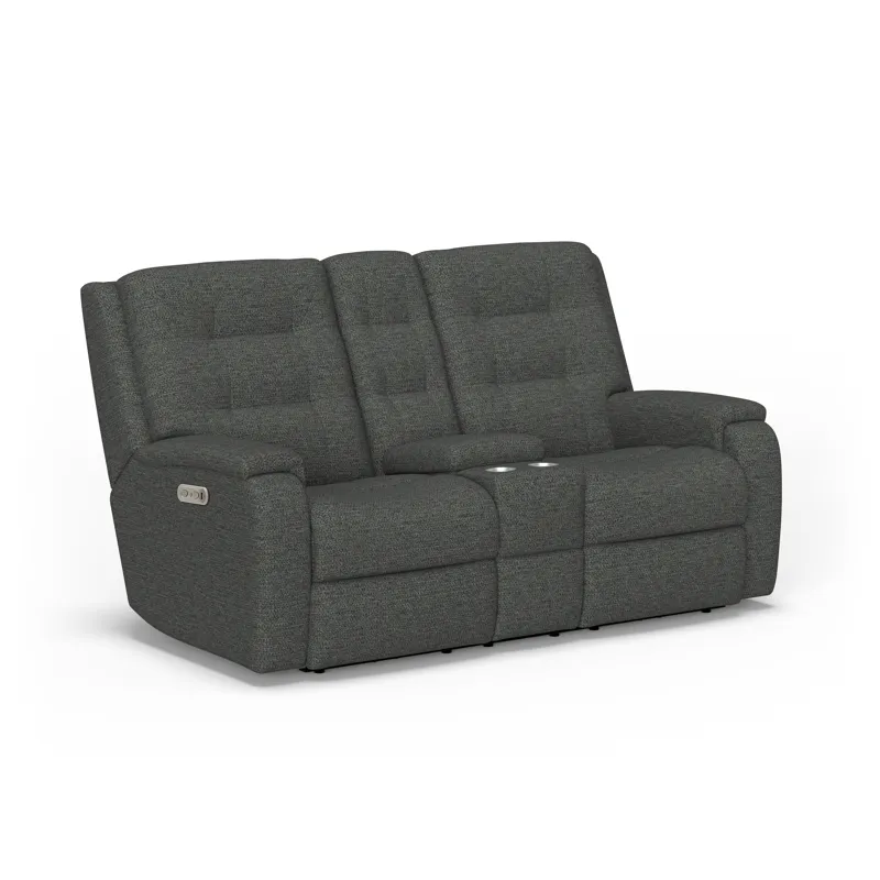 Power Reclining Loveseat with Console & Power Headrests & Lumbar