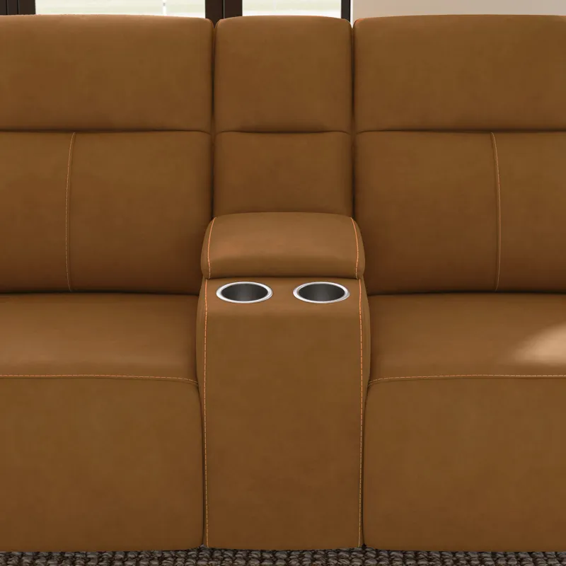 Power Reclining Loveseat with Console & Power Headrests