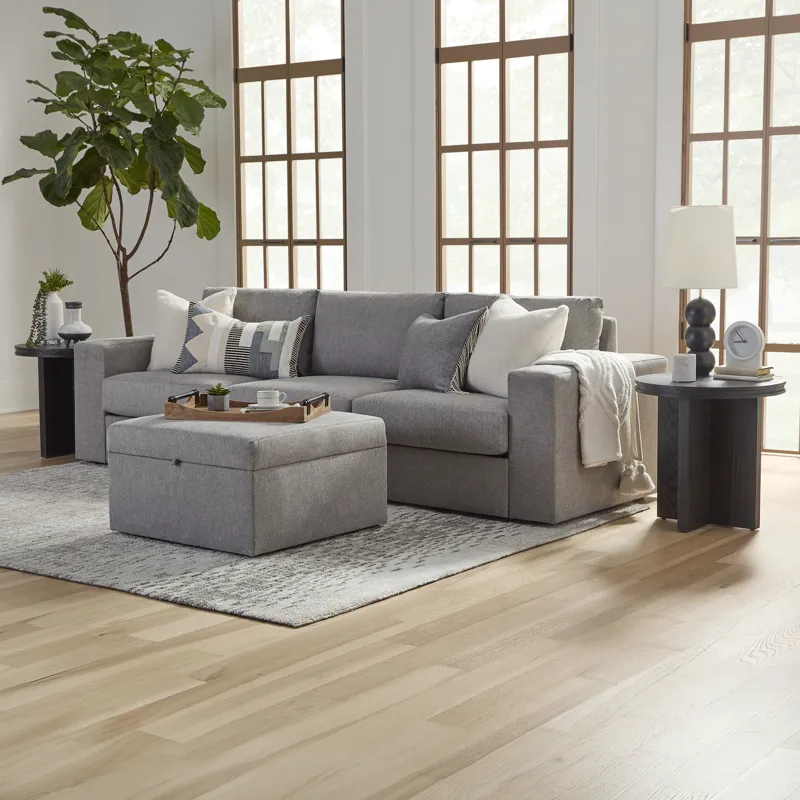 Sofa with Wide Arm and Storage Ottoman