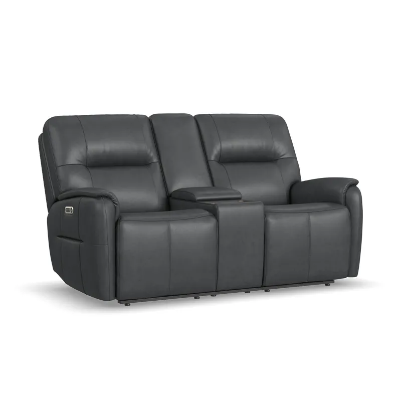 Power Reclining Loveseat with Console and Power Headrests
