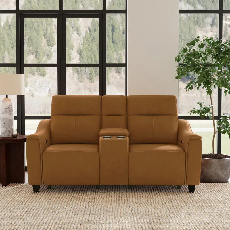 Power Reclining Loveseat with Console & Power Headrests