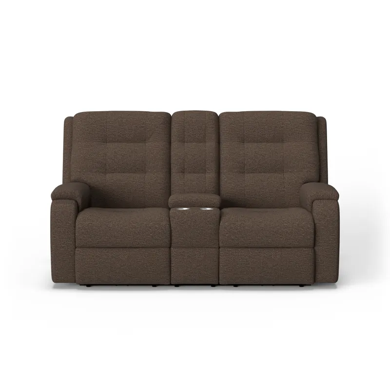 Power Reclining Loveseat with Console & Power Headrests & Lumbar