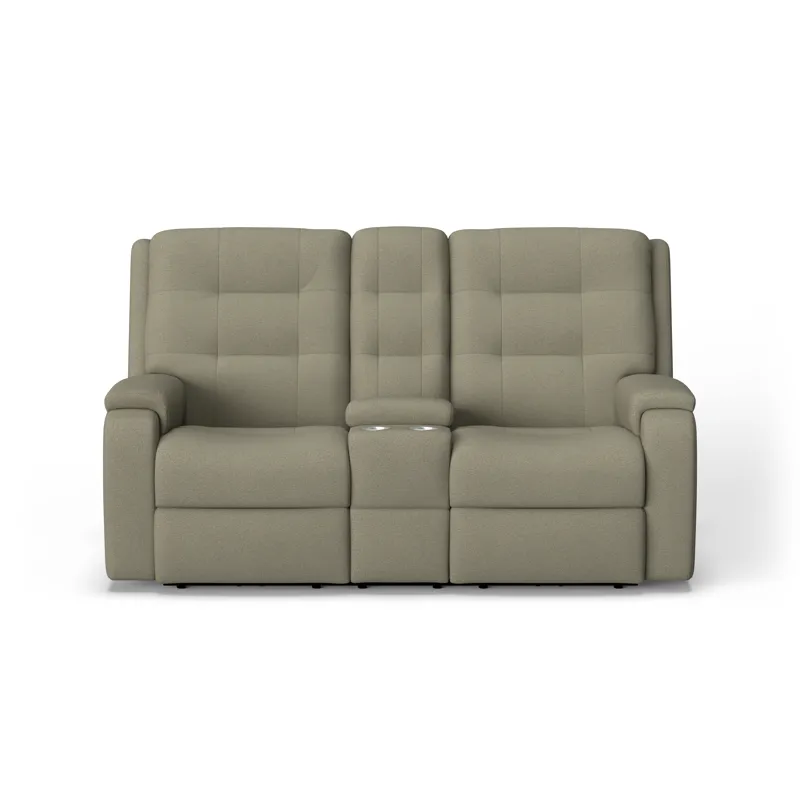 Power Reclining Loveseat with Console & Power Headrests & Lumbar