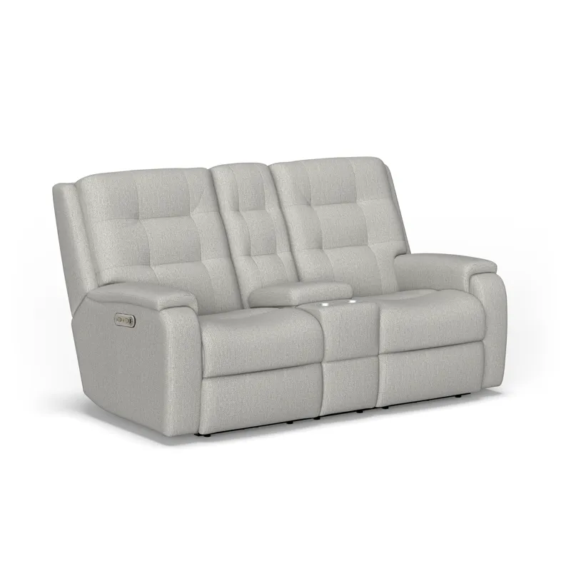 Power Reclining Loveseat with Console & Power Headrests & Lumbar