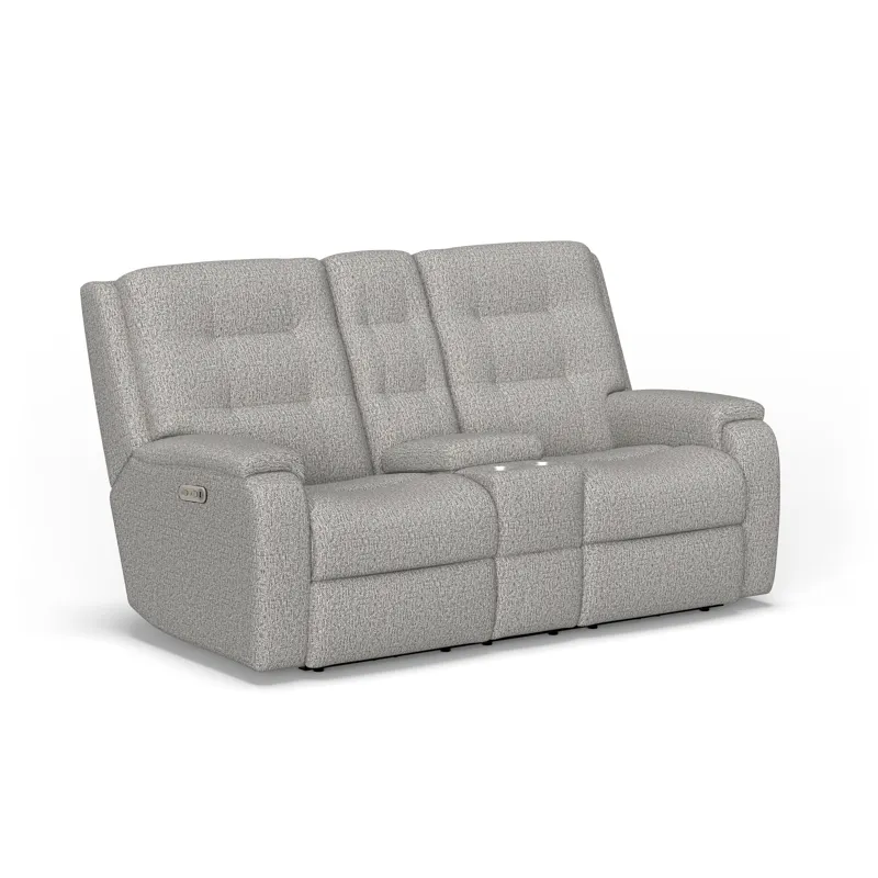 Power Reclining Loveseat with Console & Power Headrests & Lumbar