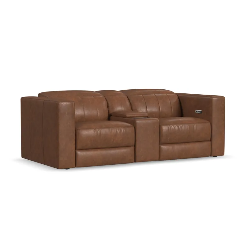 Power Reclining Loveseat with Console and Power Headrests
