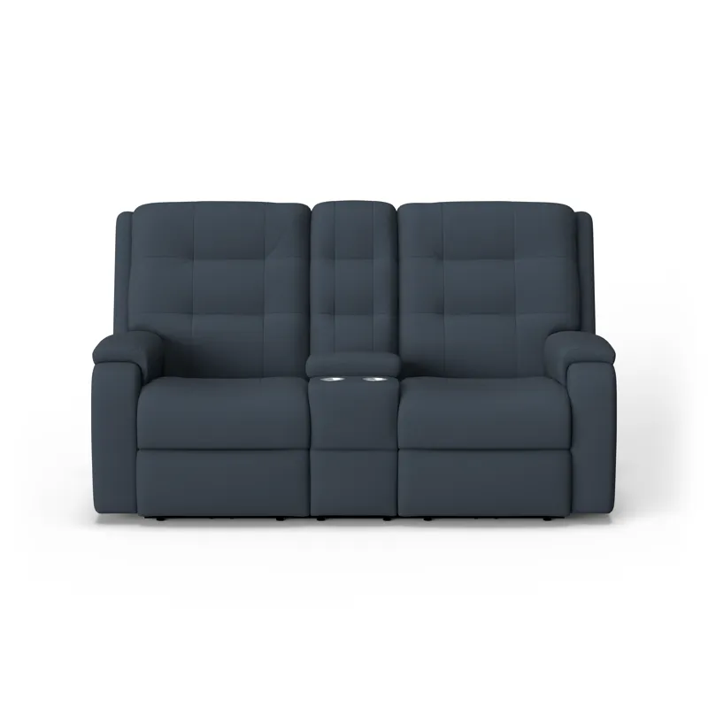 Power Reclining Loveseat with Console & Power Headrests & Lumbar