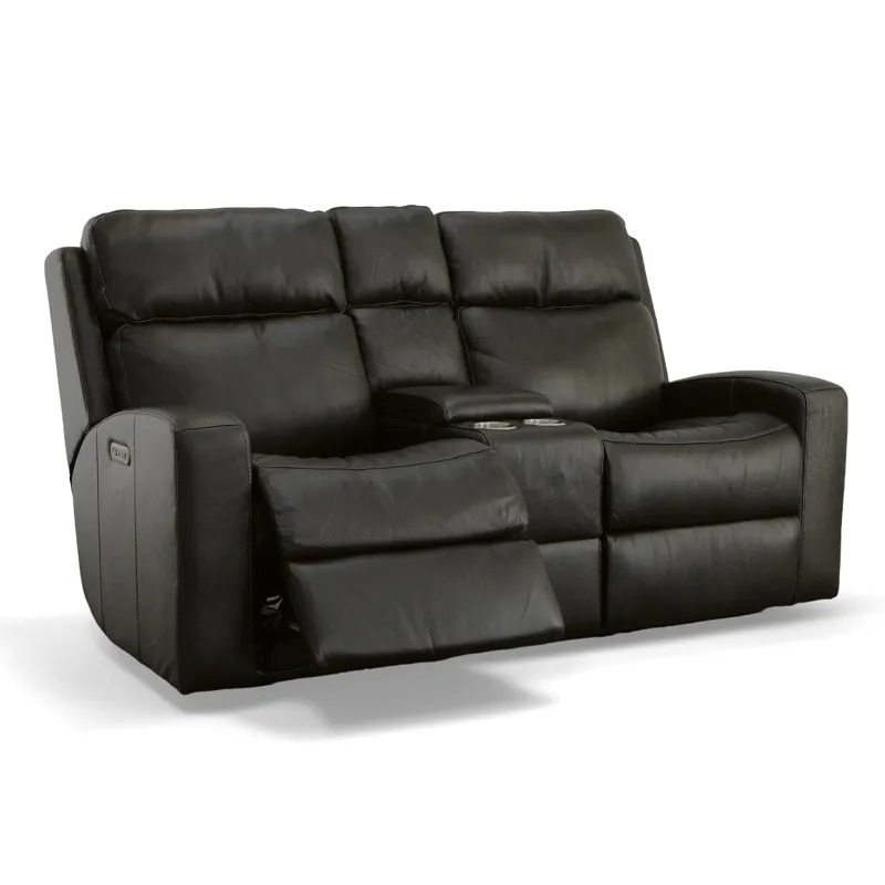 Power Reclining Loveseat with Console & Power Headrests