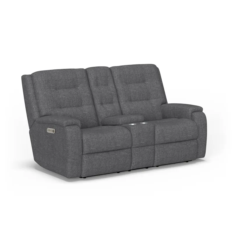 Power Reclining Loveseat with Console & Power Headrests & Lumbar