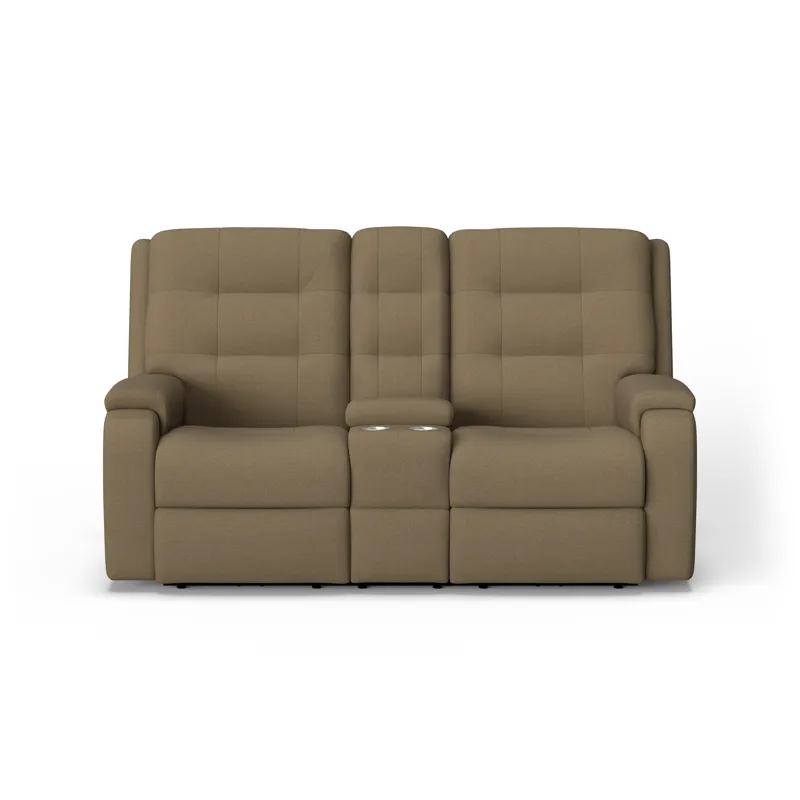 Power Reclining Loveseat with Console & Power Headrests & Lumbar